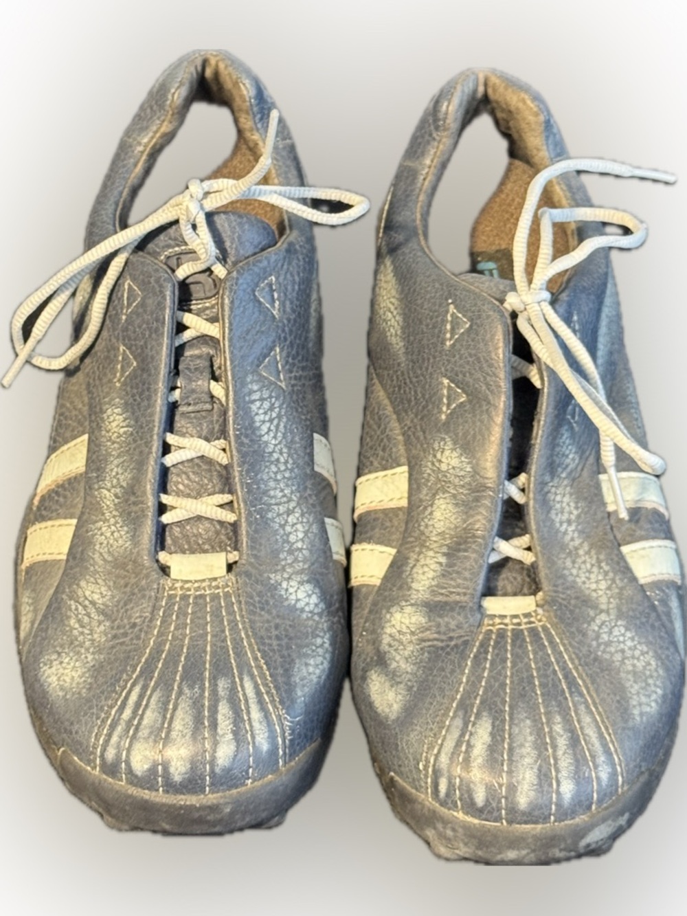 Kenneth Cole Reaction Blue Leather Soccer Cleats Low Top Lace Up   Size 10.5
